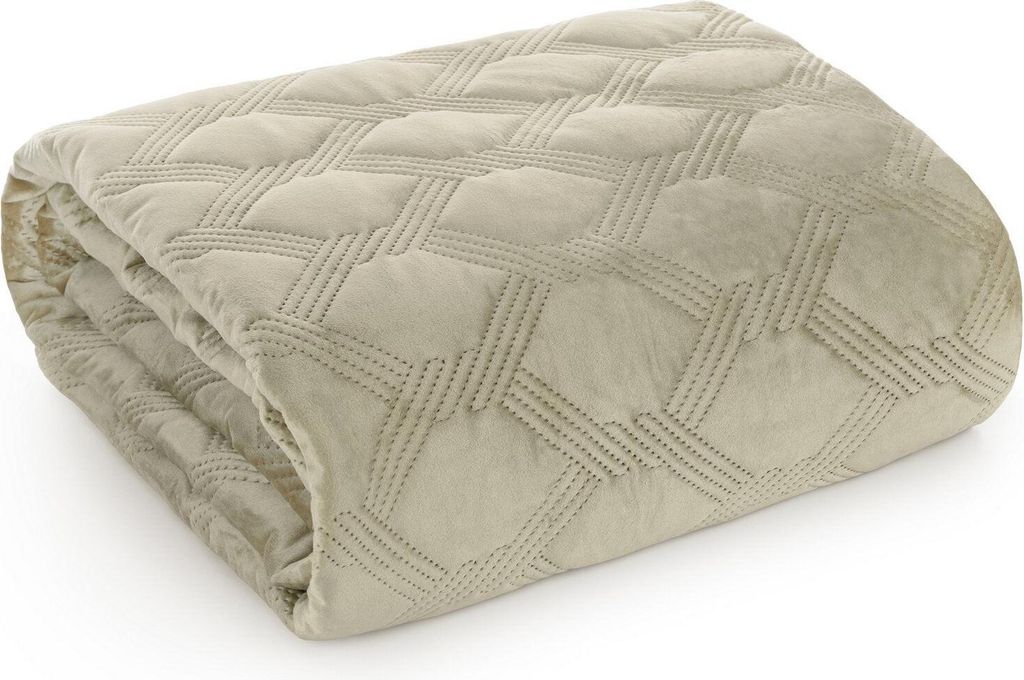 EUROFIRANY Tagesdecke 170x210 cm beige Bettüberwurf gesteppt