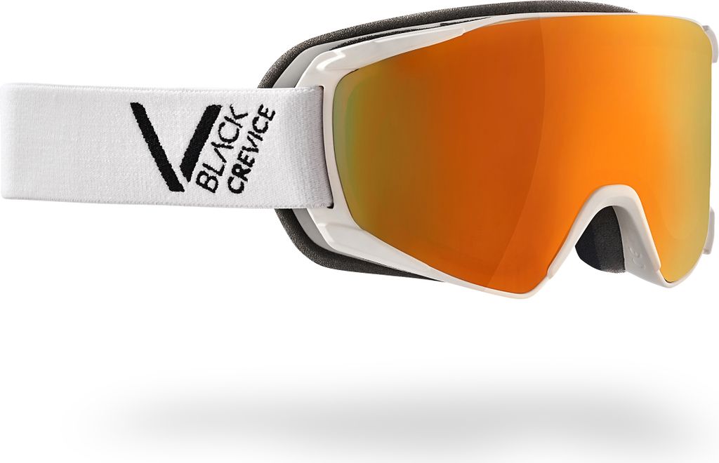 BLACK CREVICE - Damen/Herren Skibrille - Modell: SCHLADMING | Farbe: Weiß/Schwarz / Scheibe: Orange | Größe: M