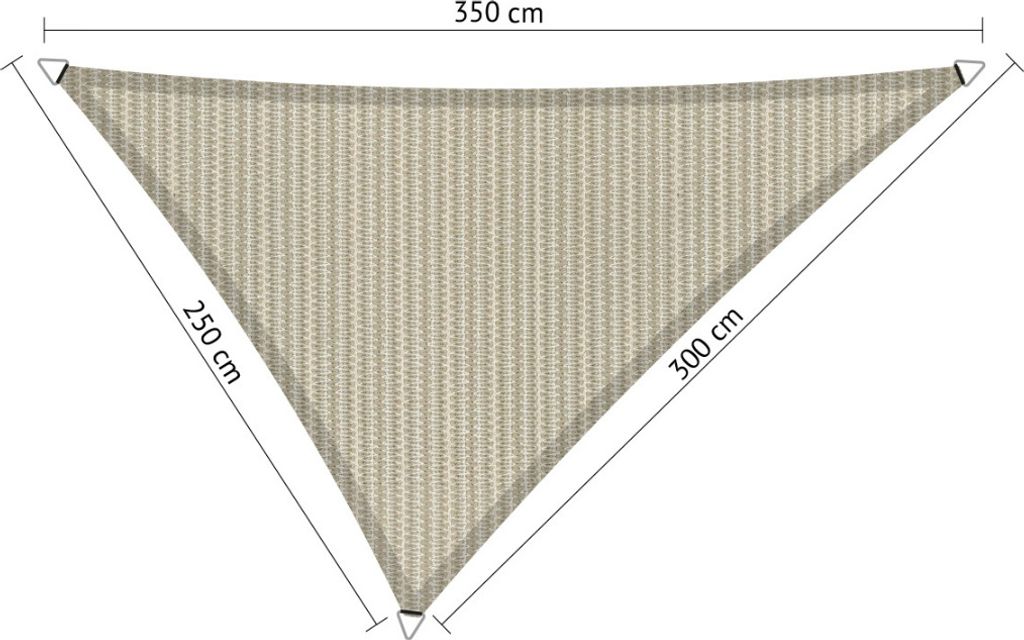 SHADOW COMFORT 2,5 x 3 x 3,5 m Dreieckiges Sonnensegel Sahara Sand Ungleichseitig