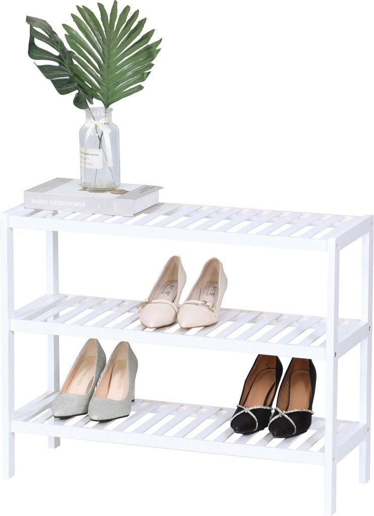 Schuhregal aus Bambus - 3-stöckig, platzsparendes Design