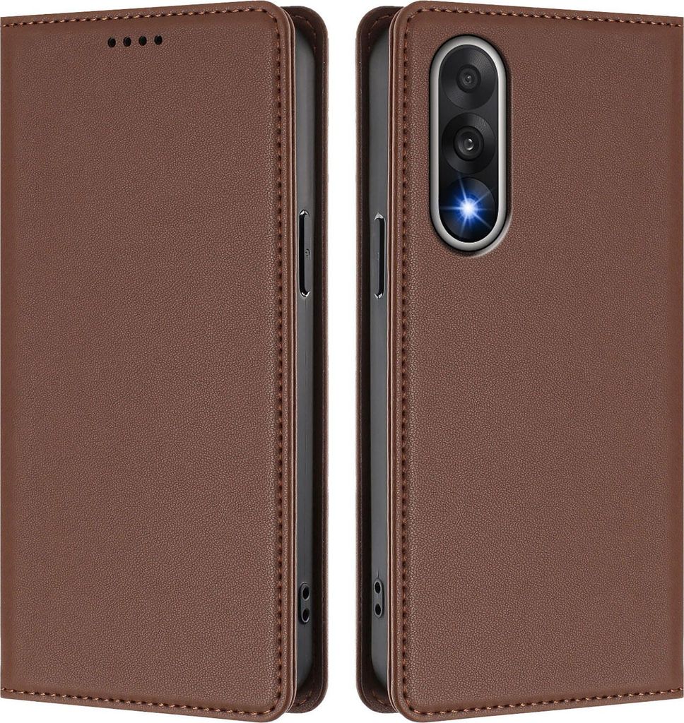 Handyhülle für OnePlus Nord 5 / Ace 5 Ultra, Kunstleder Klapphülle Stoßfeste Magnetische Hülle mit Ständer Braun
