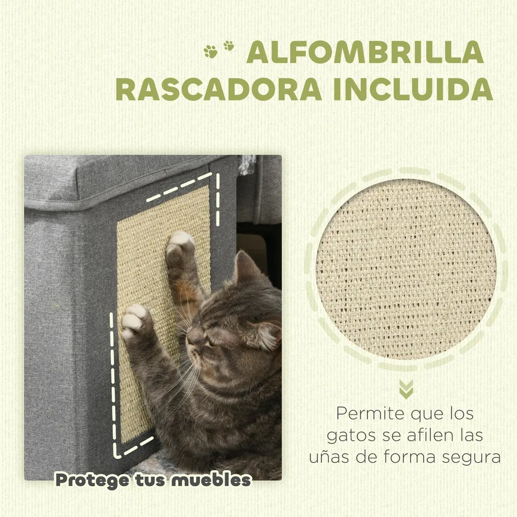 Cube chat de repos 36cm gris idéal pour petits espaces et appartements - 4