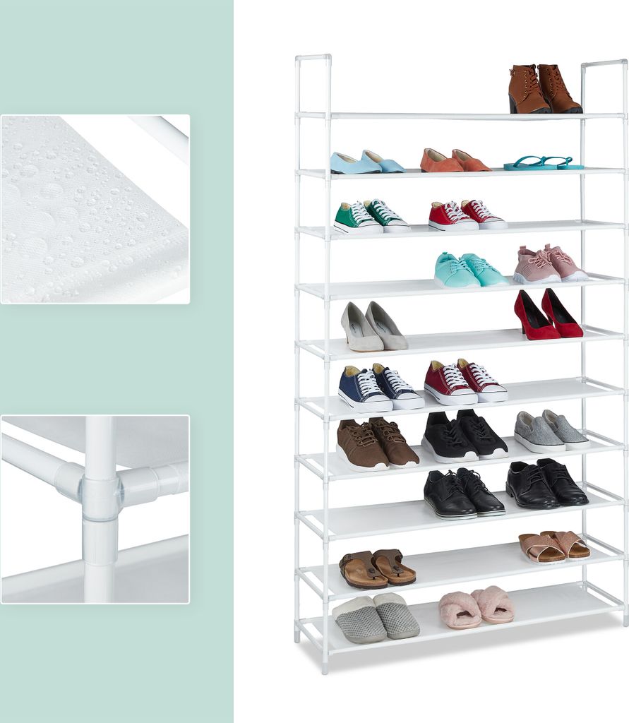 relaxdays Schuhregal Stoff für 50 Paar Schuhe Produktbild 6