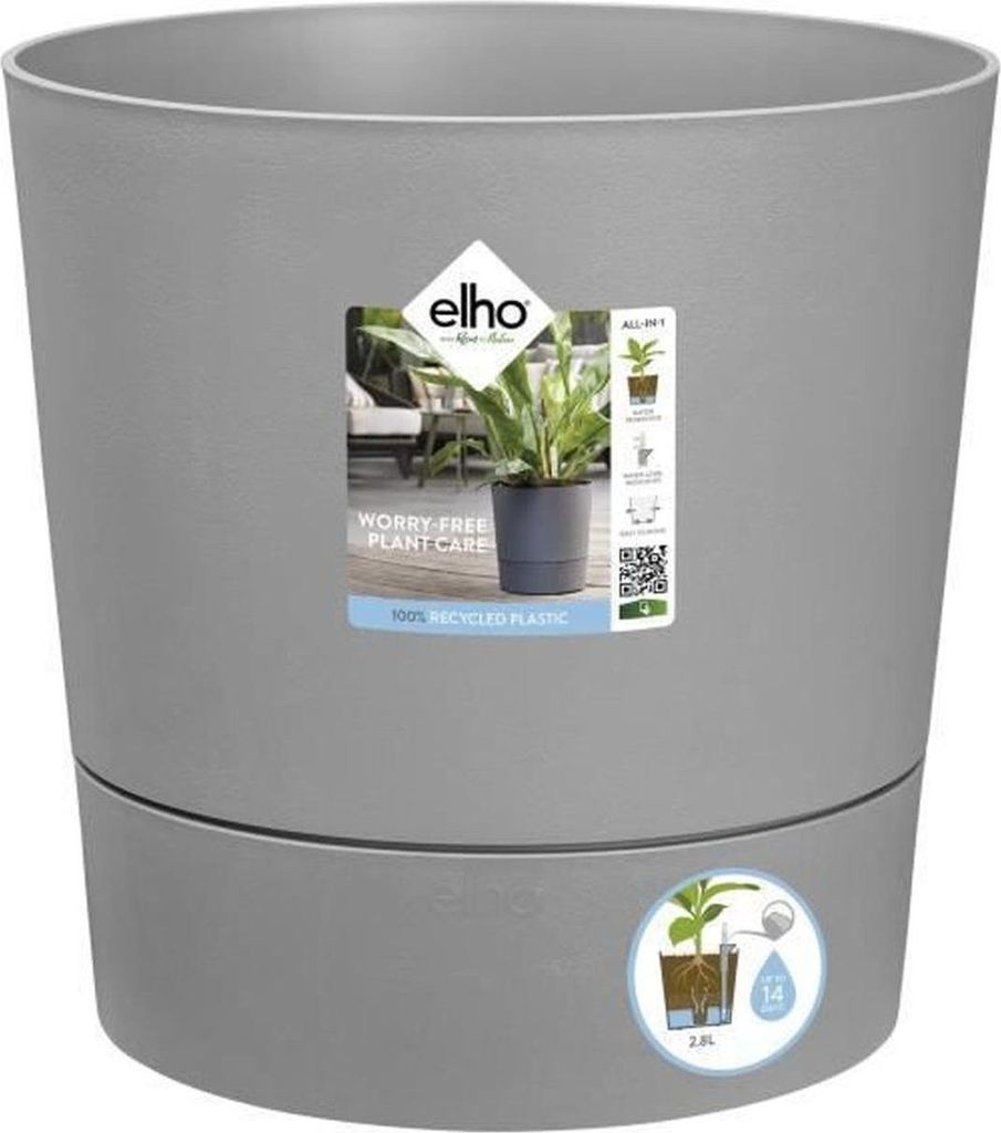 Runder Blumentopf, 15 l – 29,5 x 29,5 x 29,1 cm (Höhe) – Produktbild 