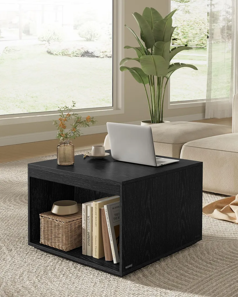Table basse modulable noir ébène lot de 3, idéale pour petits espaces - 2