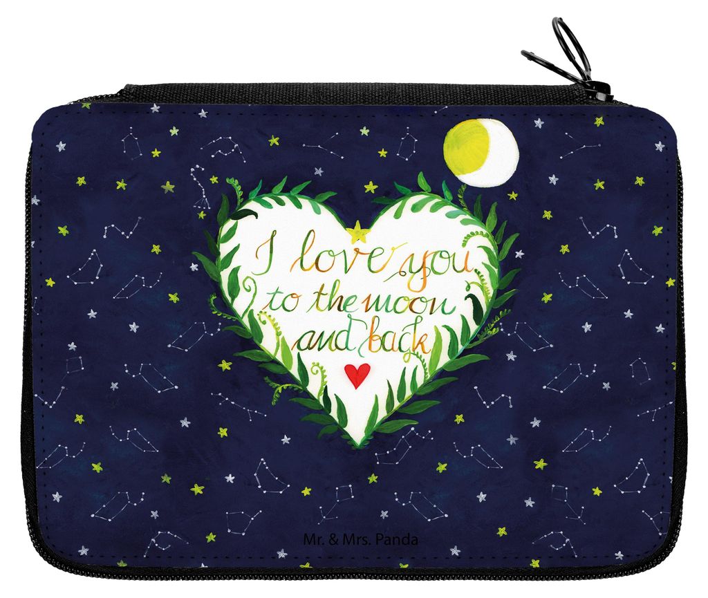 Mr. & Mrs. Panda Federmäppchen Love u to the moon & back - Geschenk, Bleistiftetui, Etui, Federtasche, Schlampermäppchen, Dekoration, Mond, And, ...