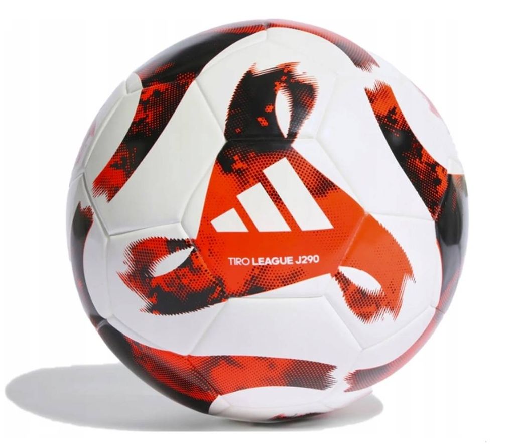 A soccer ball with an Adidas logo and text.