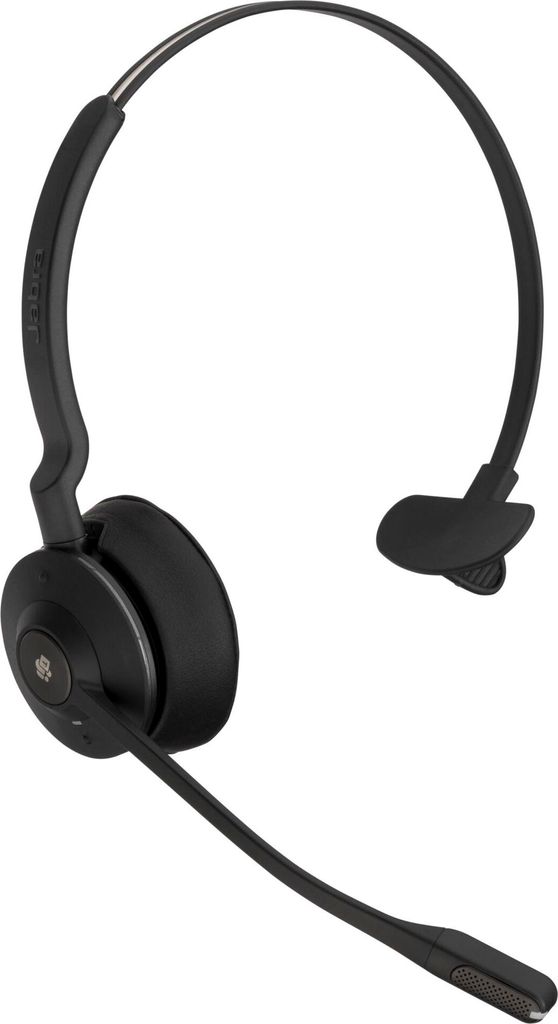 A black Jabra Engage 55 Mono headset with a microphone boom is shown against a white background.