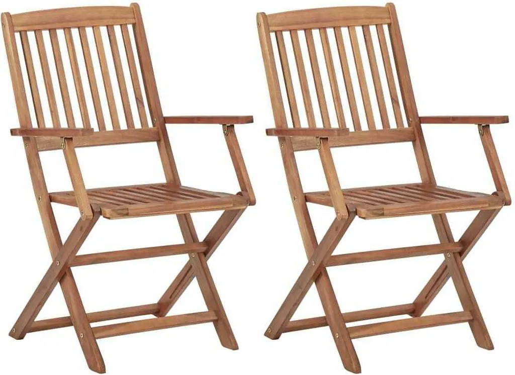 Vivi il Giardino: Set 2 Sedie Pieghevoli vidaXL in Acacia con Cuscini