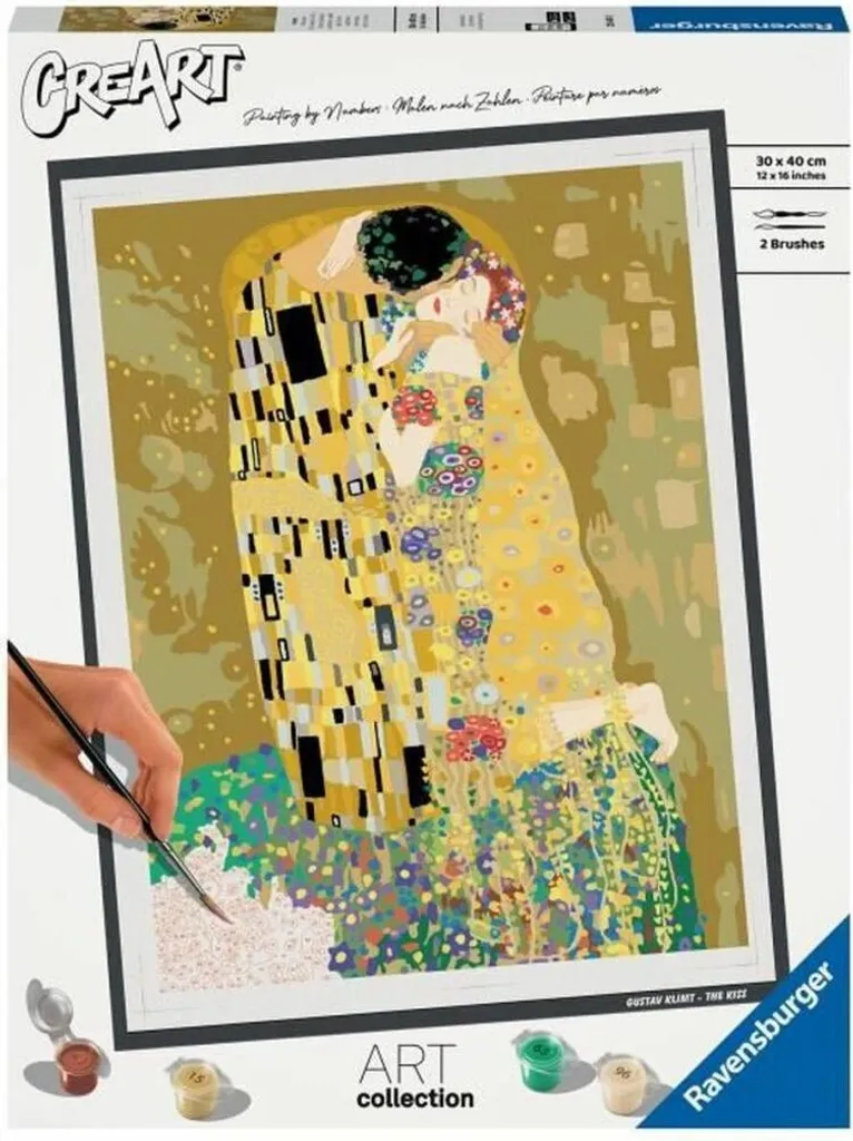 Peinture sur numéro acrylique CreArt Le Baiser Klimt avec couleurs prêtes