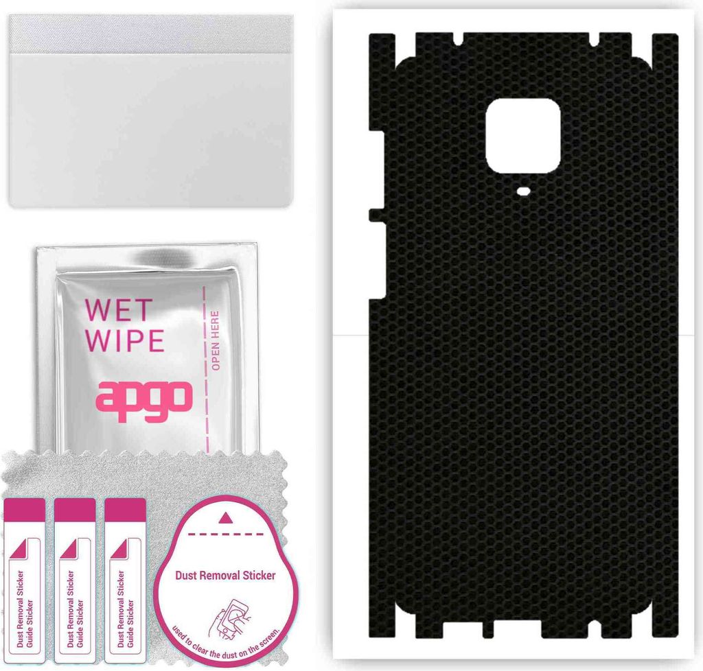 apgo Rückseite + Seiten Schutzfolie, Skin, kompatibel mit Xiaomi Redmi Note 9 Pro, Hinten Displayschutzfolie aus Vinylfolie, kratzfest, einfache M...