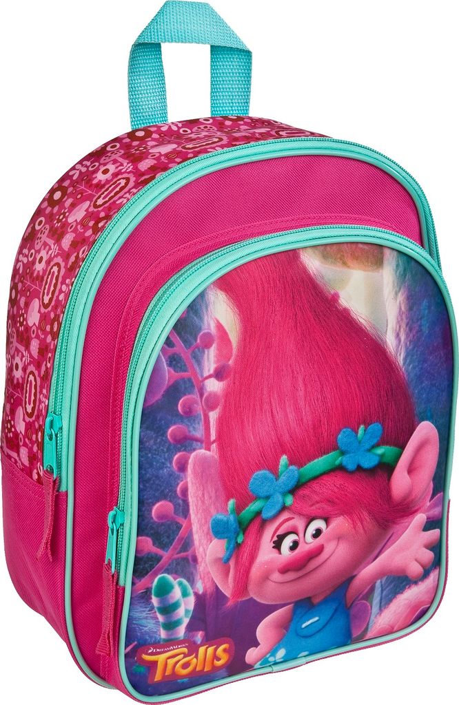 Trolls Poppy Kinder Rucksack mit Vortasche für Mädchen KiTa Kindergarten Krippe
