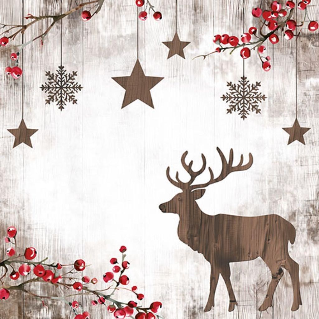 PAPSTAR Weihnachts-Motivservietten "X-mas Deer"
