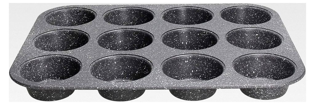 Muffinform für 12 Muffins, Aluminium, Schwarz