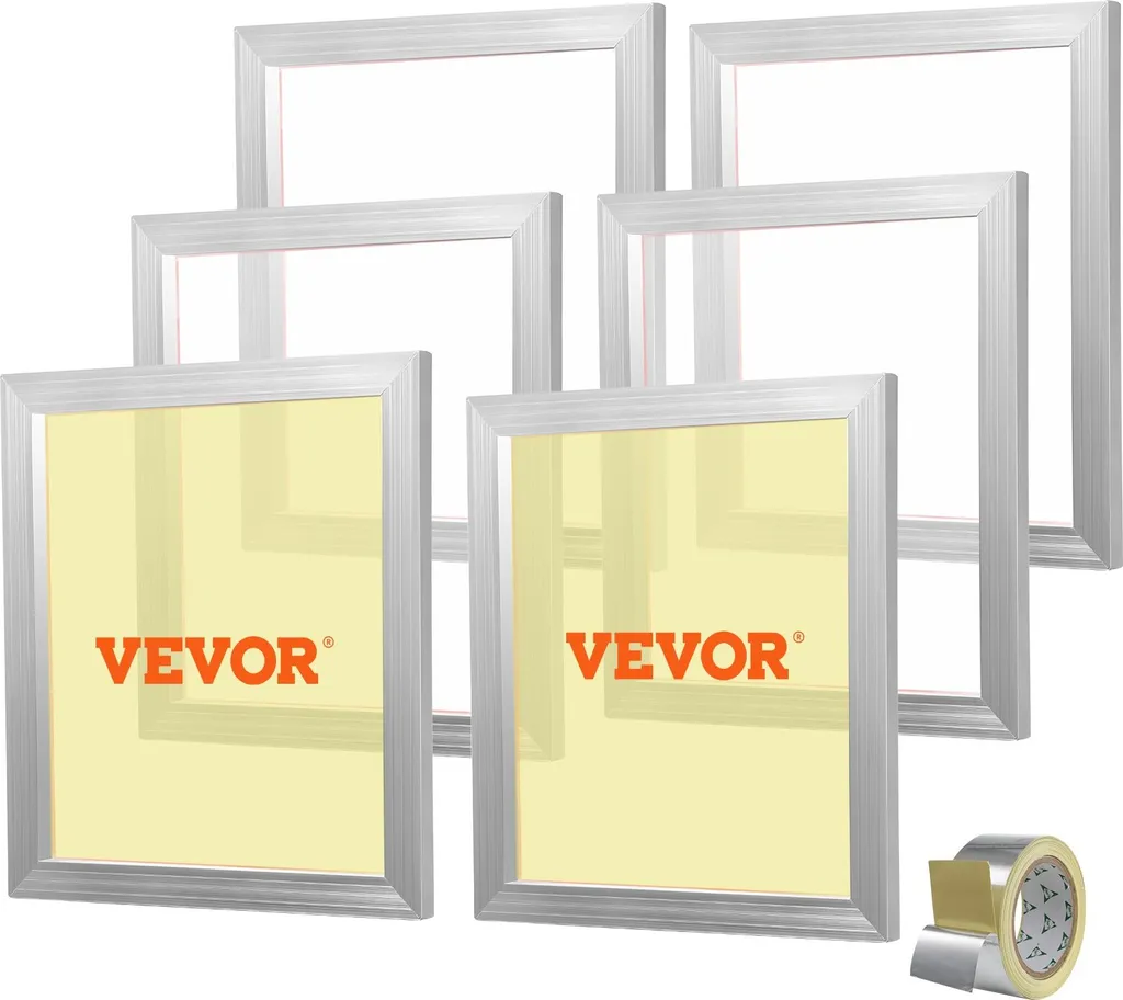 Set 6 Telai Serigrafici Professionali 160 Mesh | Kit Stampa T-Shirt DIY