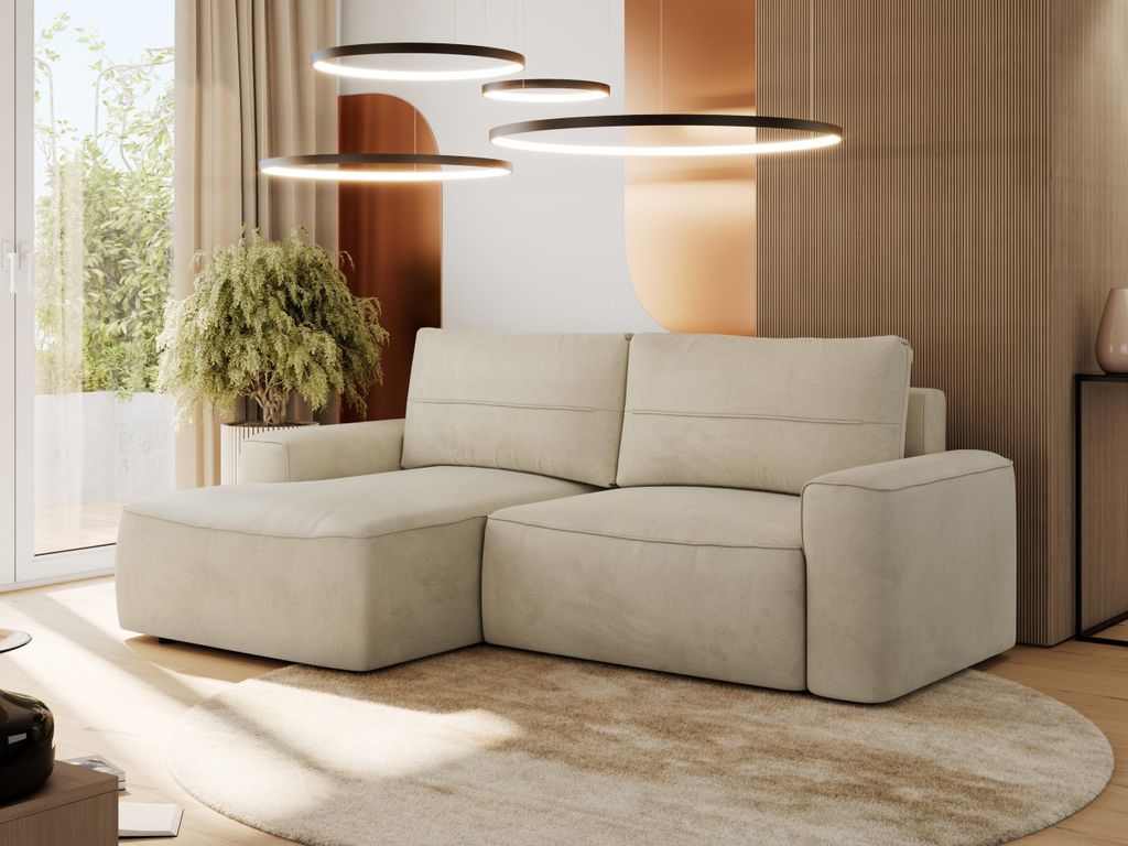 MKS MEBLE Sofa mit Schlaffunktion - Ecksofa mit Schlaffunktion und Bettkasten - Sofa 3 Sitzer - Schlafsofa - Couch - Schlafsofa mit Bettkasten - Be...
