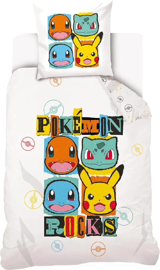 Idee Regalo: Set Letto Pokémon Carbotex 140x200 Cotone Bianco