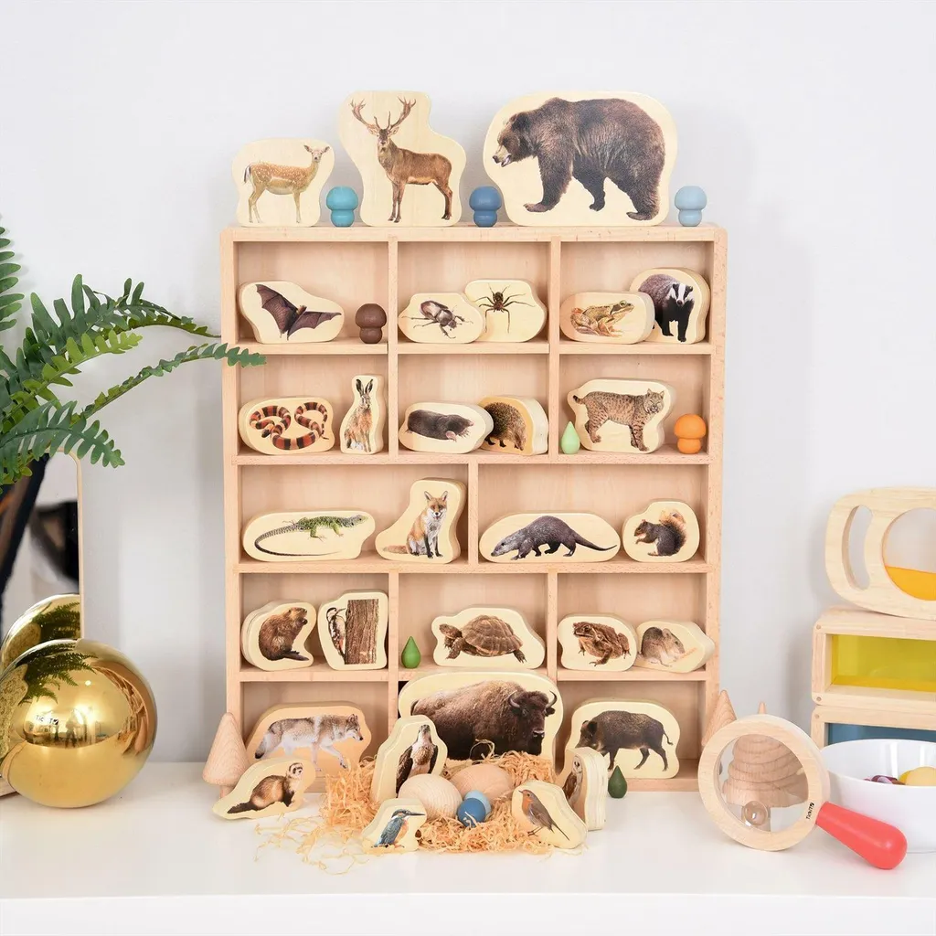 Coffret de tri TickiT en hêtre massif 14 compartiments design multicolore