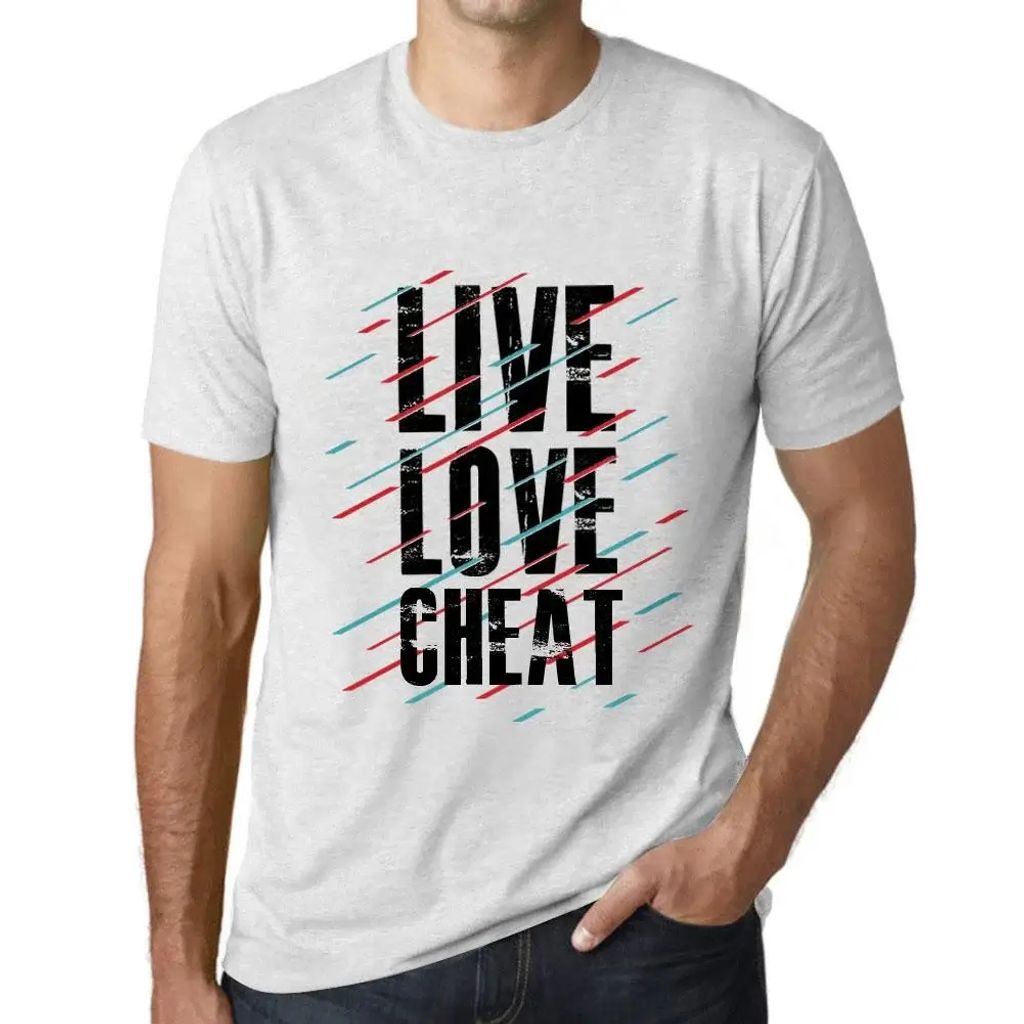 Herren Grafik T-Shirt Liebe leben & betrügen – Live Love & Cheat – Öko-Verantwortlich Vintage Jahrgang Kurzarm Lustige Druck Geburtstag Gesch...