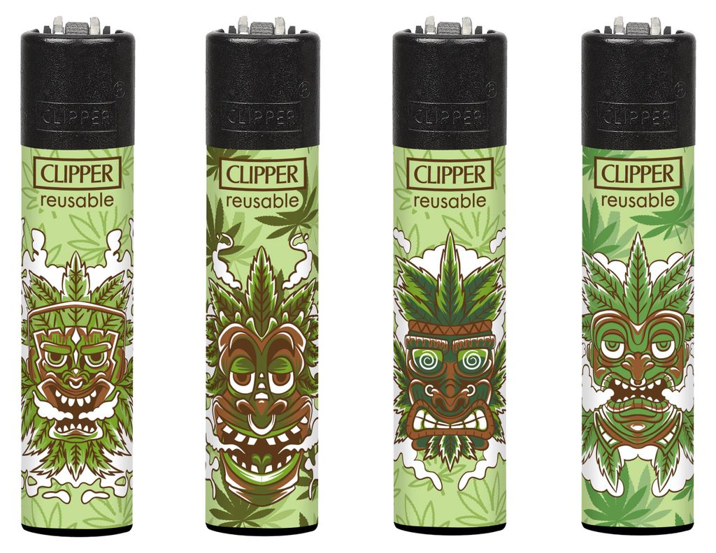 Clipper® Feuerzeuge 4er Set: Tiki Mask Produktbild 