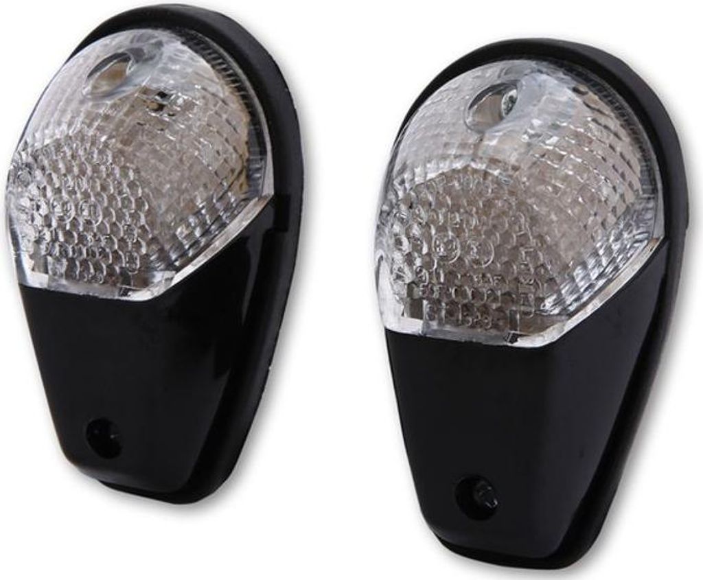 HIGHSIDER Smart Verkleidungsblinker LED Blinker Gehäuse Schwarz / Linse Klar (Paar), Vorn & Hinten