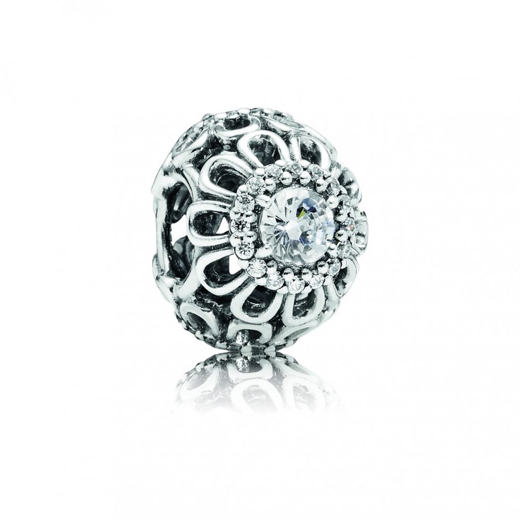 Pandora Charm Funkelnde Flora Zirkonia Sterling-Silber 791260CZ