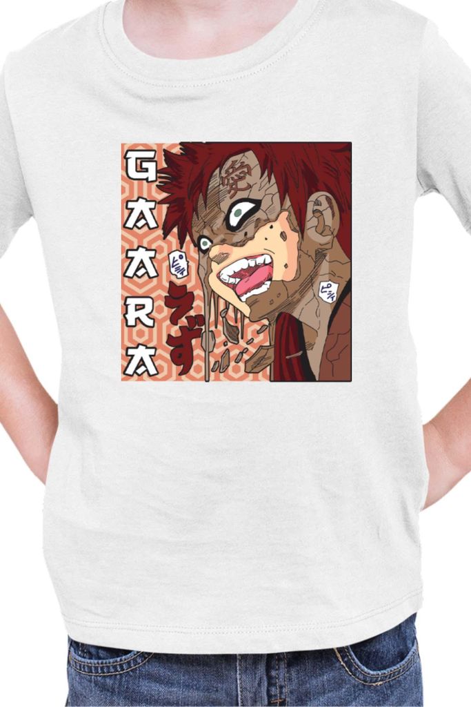 Kinder T-Shirt Japan Manga Anime Comics Animation Naruto Gaara Shikaku, 5-6 Jahr - 116 / Weiß
