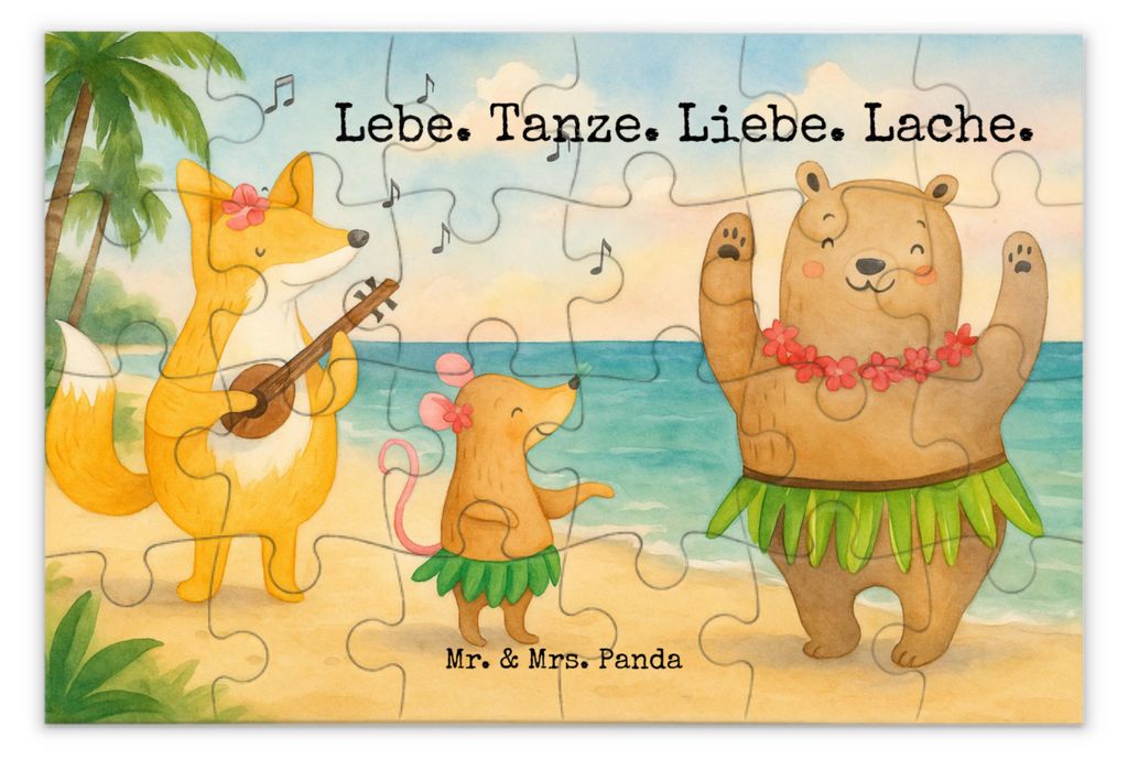 Mr. & Mrs. Panda Puzzle Waldtiere Aloha Design 24 Teile - Weiß - Geschenk, Wald, Igel, Bär, 500, Musik, 1500, Tiermotive, 1000, 300, 2000, Tanzen