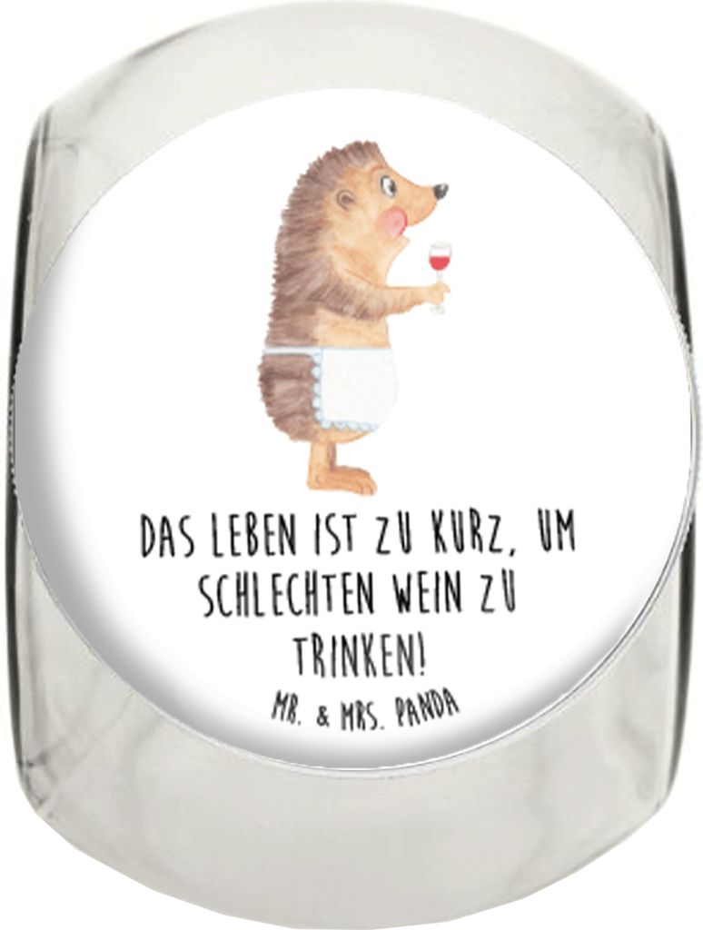 Mr. & Mrs. Panda Teedose Igel Wein XL 2000ml - Weiß - Geschenk, Weinglas, Bonboniere, Spruch, Rotwein, Kaffeedose, Weinliebhaber, Dekoglas, Tiermo...