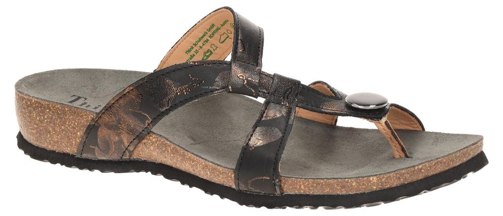 Think JULIA Damen Pantoletten - Zehentrenner Pantolette schwarz NEU