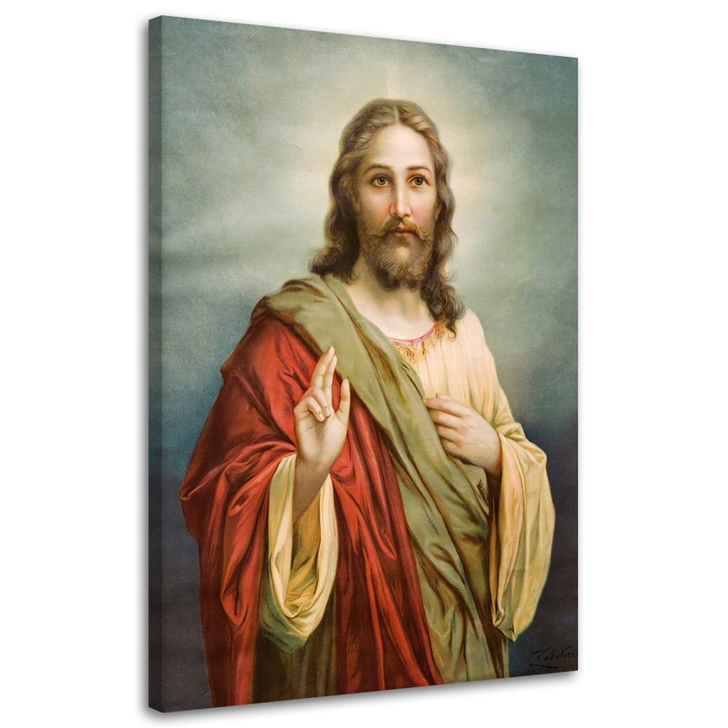 Leinwandbild jesus christus 60x90 cm Feeby farbe wandbild bereit zum aufhängen