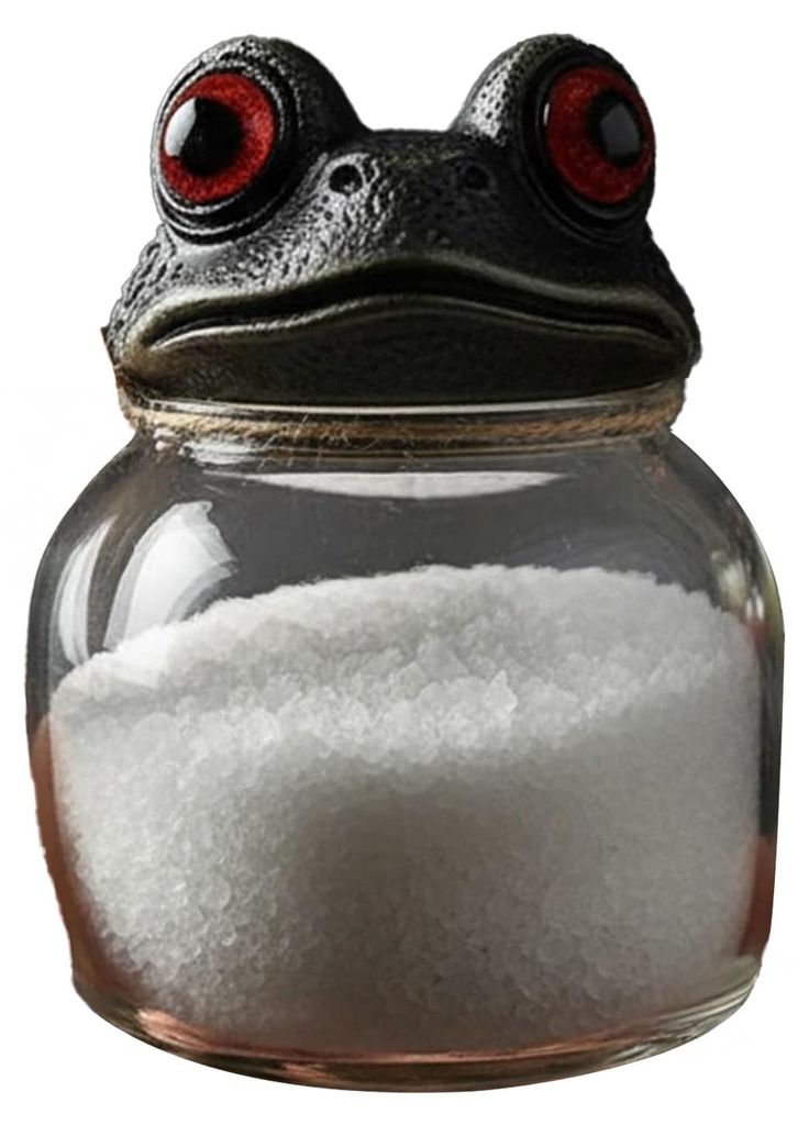 Hexenhafte Gewürztrankgläser mit handgefertigten Zauberfroschdeckeln, rote Augen, gotische Apothekerflaschen für Kräuter, Tee, Salz und Pfeffer...