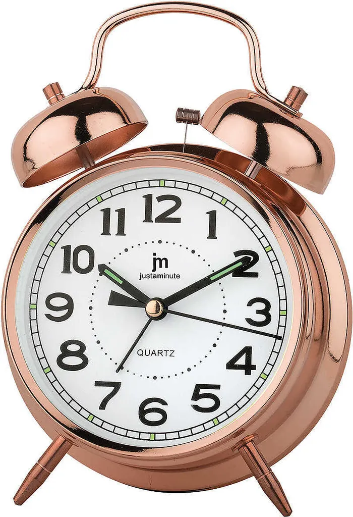 Réveil Lowell Justaminute JA7041R or rose avec mouvement quartz silencieux