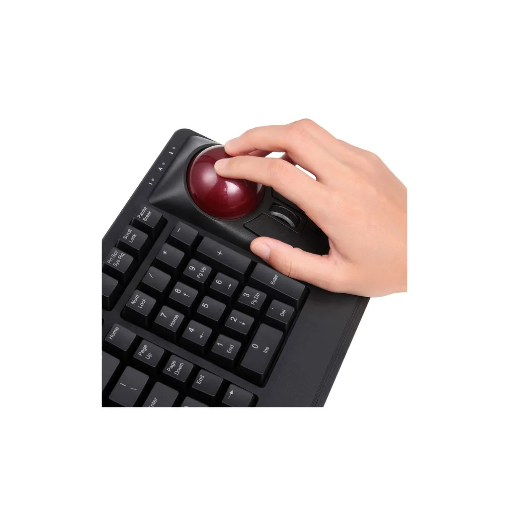 Perixx PERIBOARD-522 Clavier filaire boule de commande 55mm noir US Pro - 4