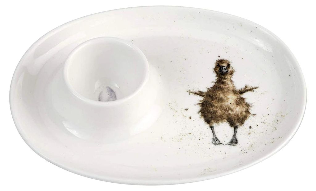 RW WN4088-XL Royal Worcester Wrendale Eieruntertasse, Enten-Design, Keramik, 18 x 13,5 cm, Weiß