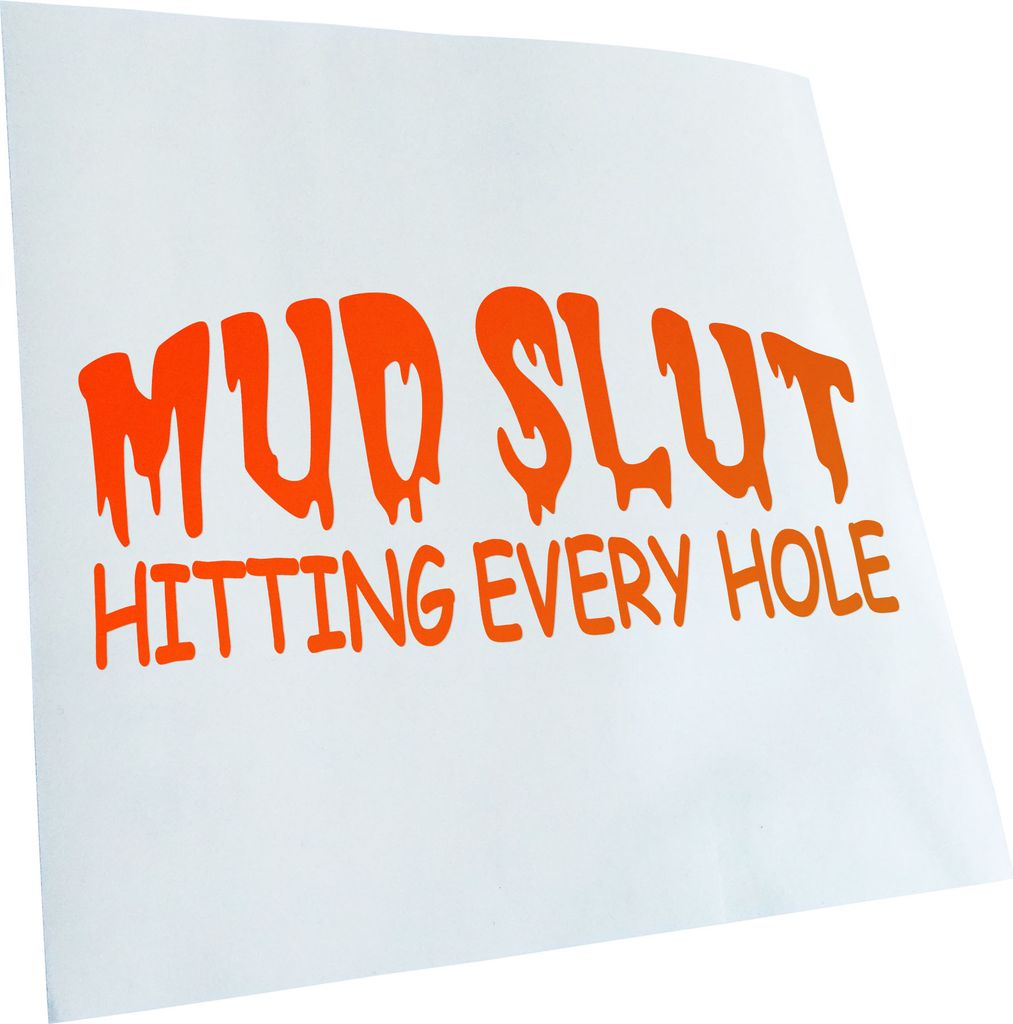 Kiwistar - Autoaufkleber - Neonorange - 60 x 27 cm - MUD Slut - Heckscheibenaufkleber - Aufkleber für Auto Kfz Fahrrad, LKW, Truck Mofa