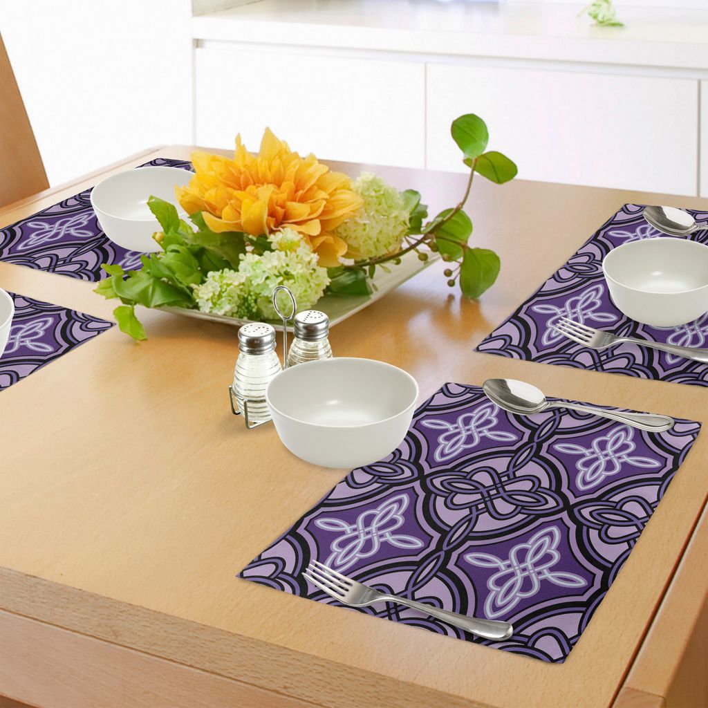 ABAKUHAUS keltisch Platzmatten, Ethnische einzigartige Celtic Knot Figuren mit wirbelnden und verdrehten Linie Details drucken, Untersetzer aus Was...