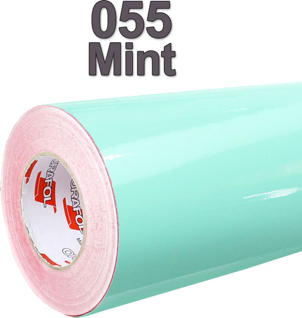 (5,60€/m²) Oracal Möbelfolie 055 Mint Glanz 63 cm Breite Laufmeterware selbstklebende Folie Plotterfolie Klebe Folie Oracal 621 glänzende K...