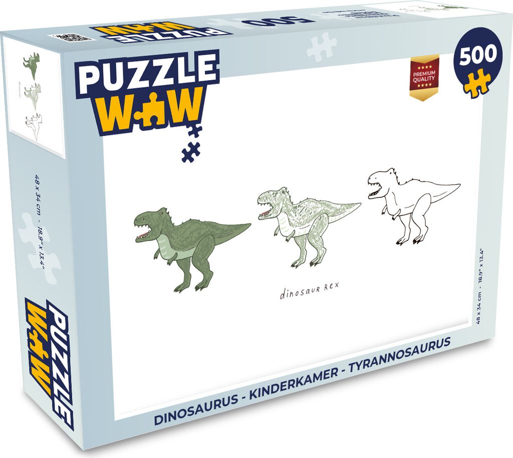 MuchoWow Puzzle 500 Teile Dinosaurier - Kinderzimmer - Tyrannosaurus - Jungen - Mädchen - Kinder - 500 Teile - Kinder - Selberbauen - Puzzlespiele