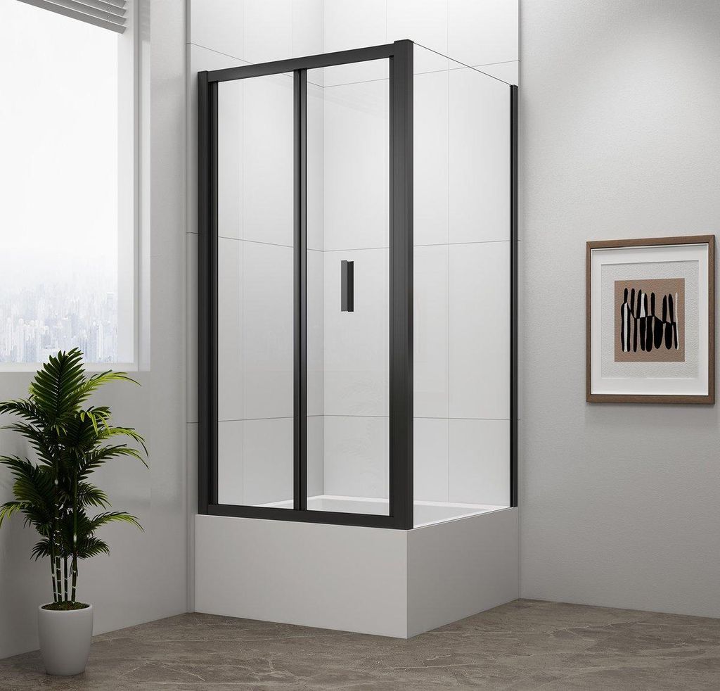 DEEP BLACK Rechteckige Duschkabine 1000x750mm L/R Produktbild 