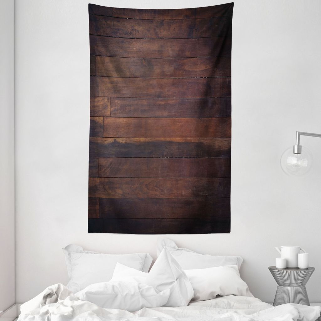 ABAKUHAUS Schokolade Wandteppich und Tagesdecke, Im Alter von dunkelem Holz aus Weiches Mikrofaser Stoff Waschbar ohne Verblassen Digitaldruck, 140...