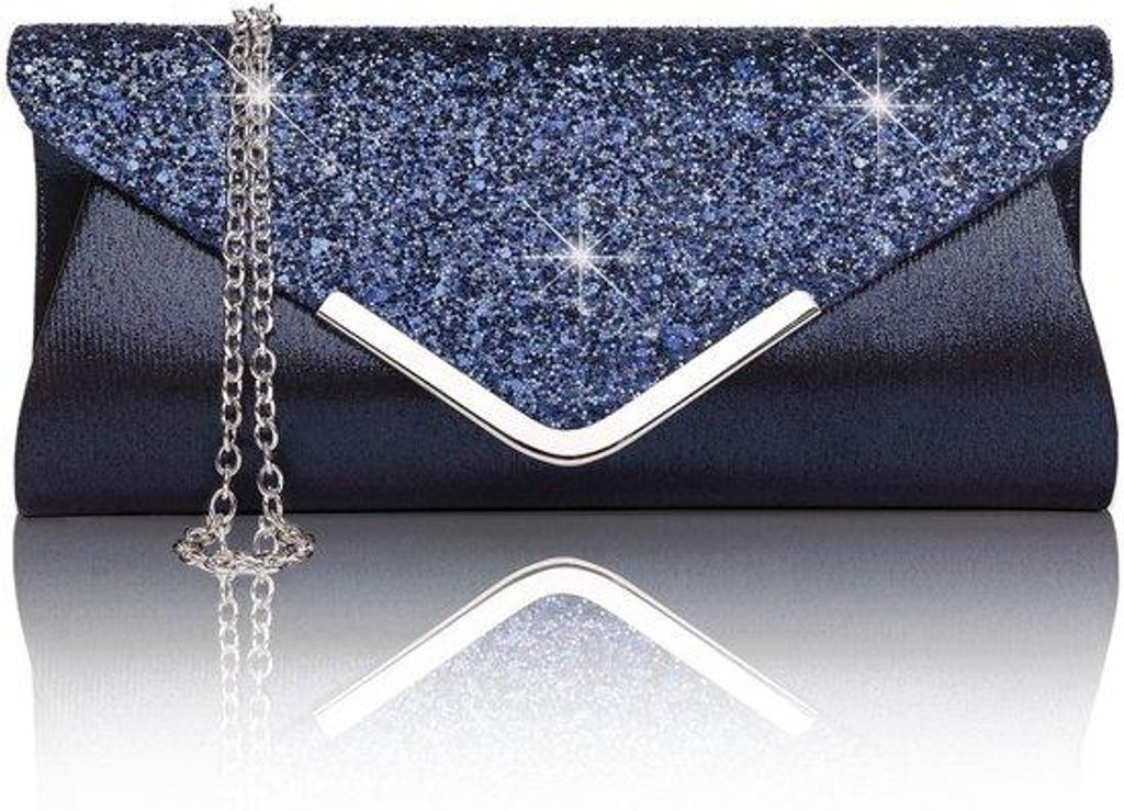 Damen-Abendtasche mit Glitzersteinen und abnehmbarem Produktbild 
