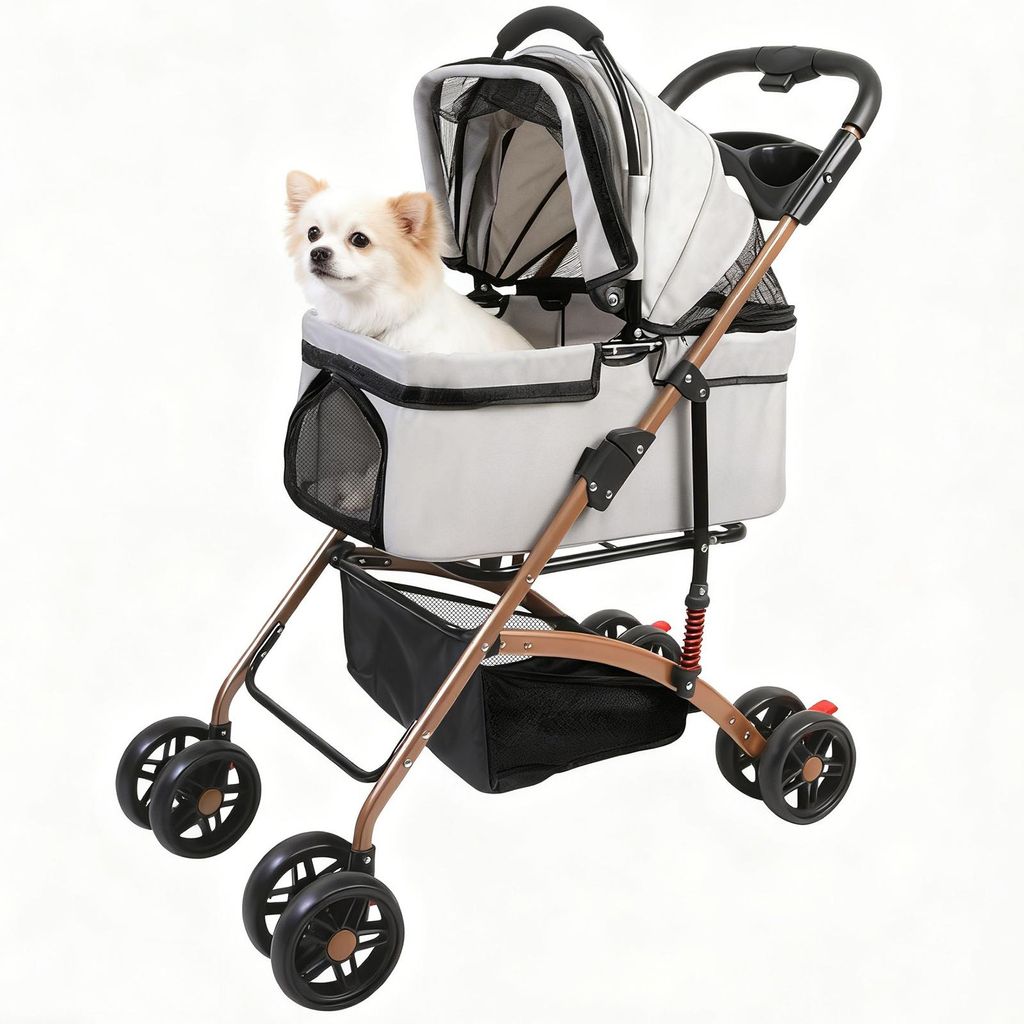 2 in 1 Hundewagen,Hundebuggy mit abnehmbarem Träger, Produktbild 