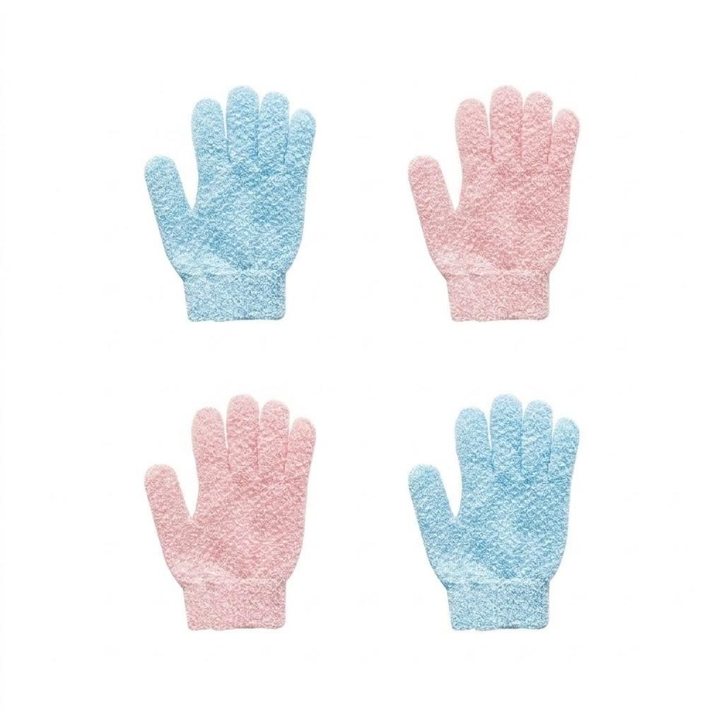 4 Peeling Handschuh Exfoliating Gloves Peelinghandschuh Produktbild 