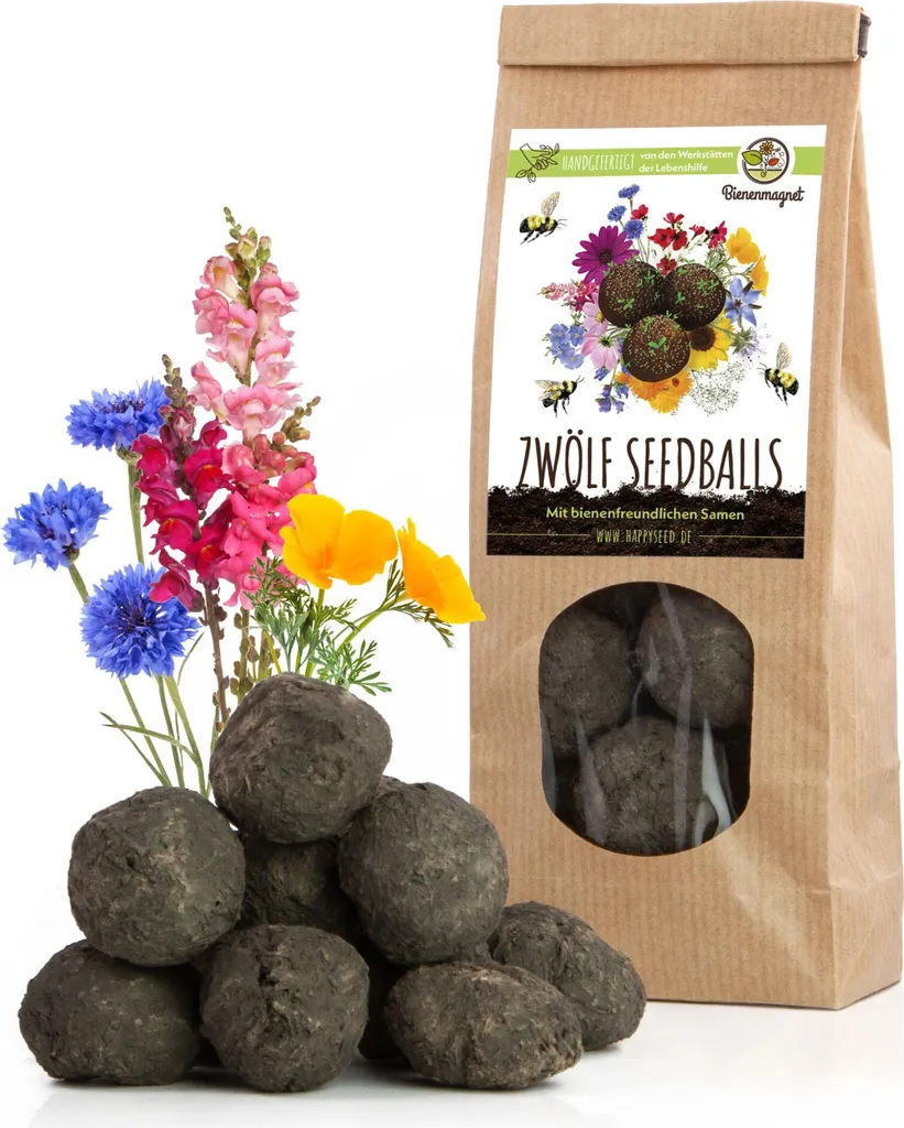 Mélange Fleurs Sauvages Riches en Nectar : 12 Seedbombs Abeilles & Papillons