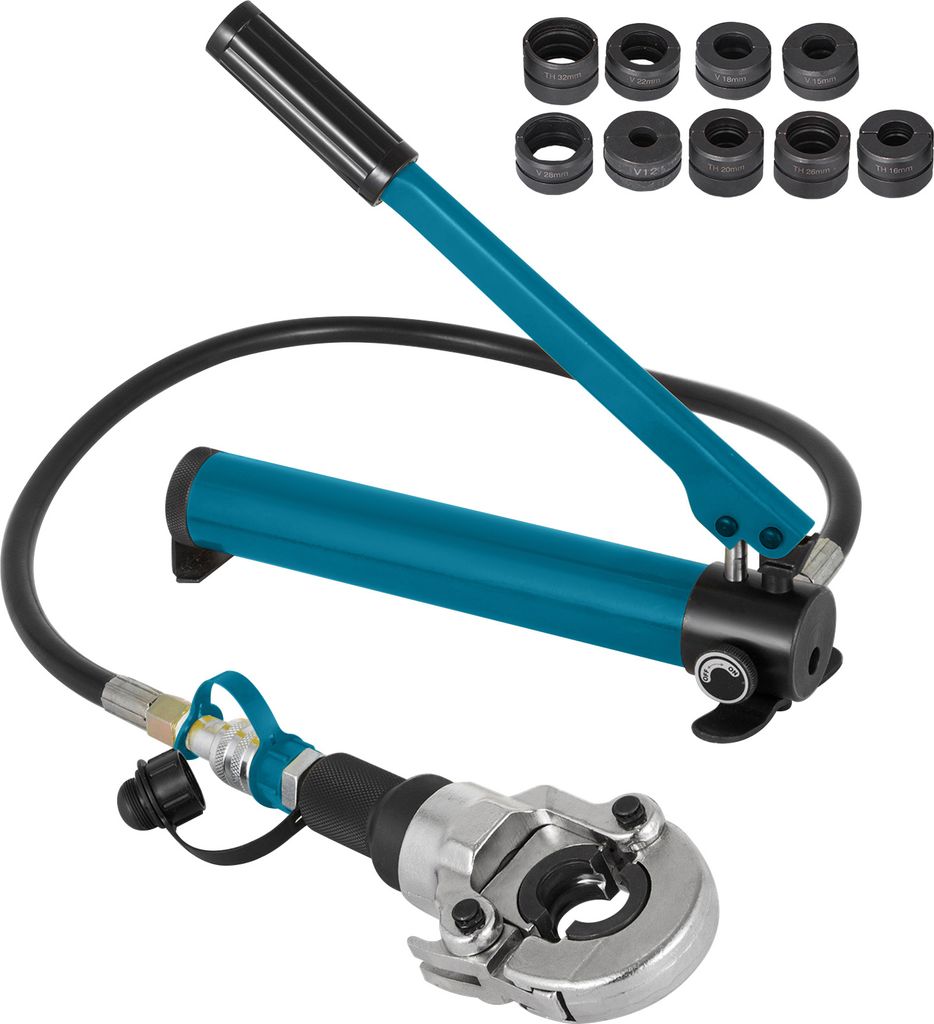 SucceBuy 6T Hydraulische Crimpzange V12-28mm TH16-32mm Presszange, V-förmige/TH-förmige Rohrcrimpzange, 360° drehbarer Kopf Handgeführte PE-X C...