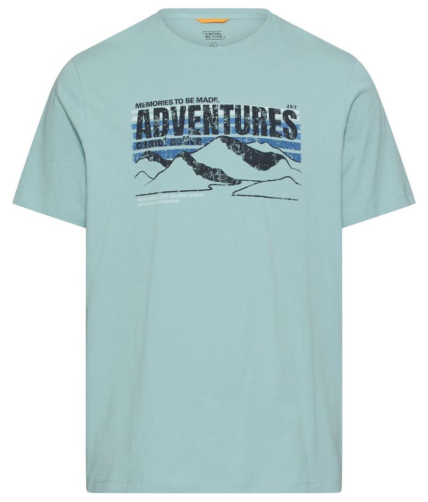 Camel Active T-Shirt Übergröße helltürkis Frontprint
