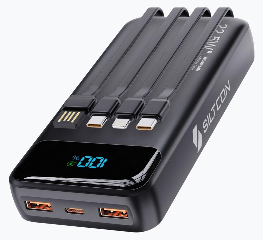 Siltcon® Powerbank 30000 mAh– Powerbanks - 22.5W Snellader Productafbeelding 