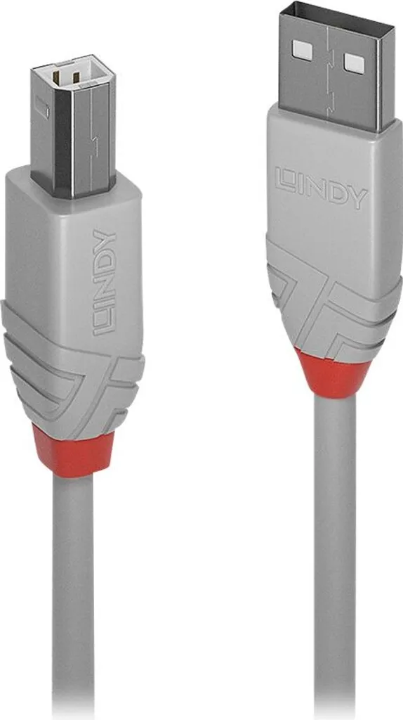 Cavo USB 2.0 Lindy Anthra Line 0,5m Tipo A-B Grigio Professionale