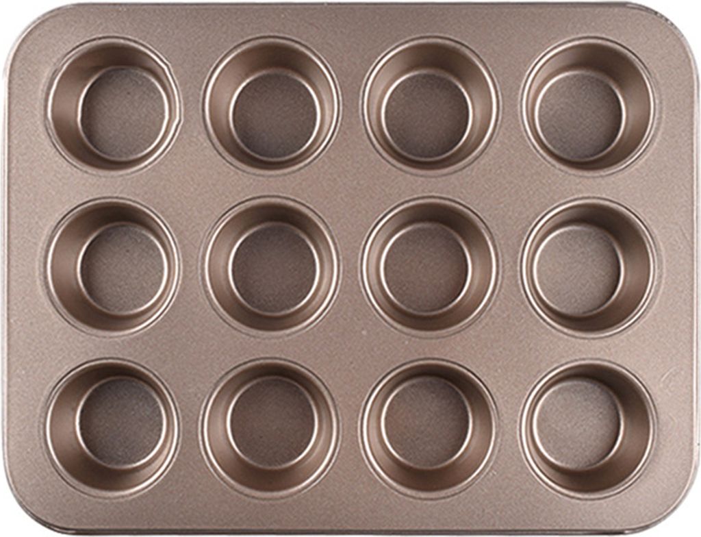 Cupcake-Pfanne mit 6/12 Mulden, wiederverwendbar, antihaftbeschichtet, aus Kohlenstoffstahl, für die Küche, Kekse, Muffins, Backzubehör